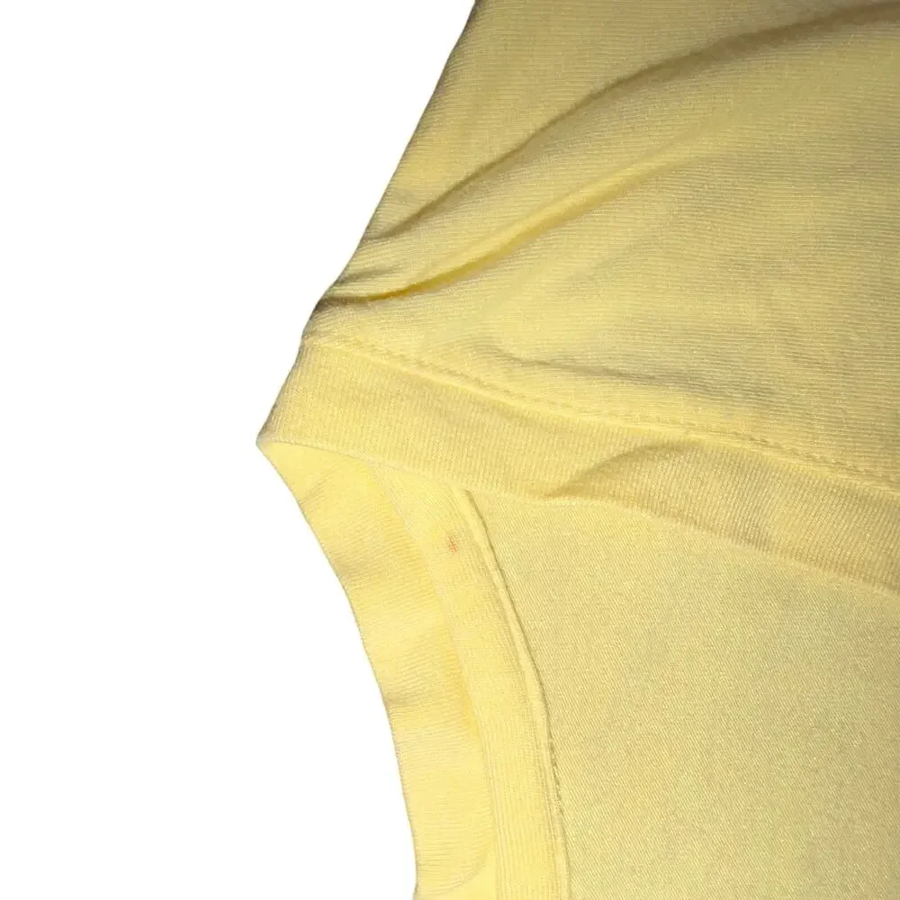 LMS‎ Creations Jamaica I Am Happy Yellow V-Neck Graphic T-Shirt Large